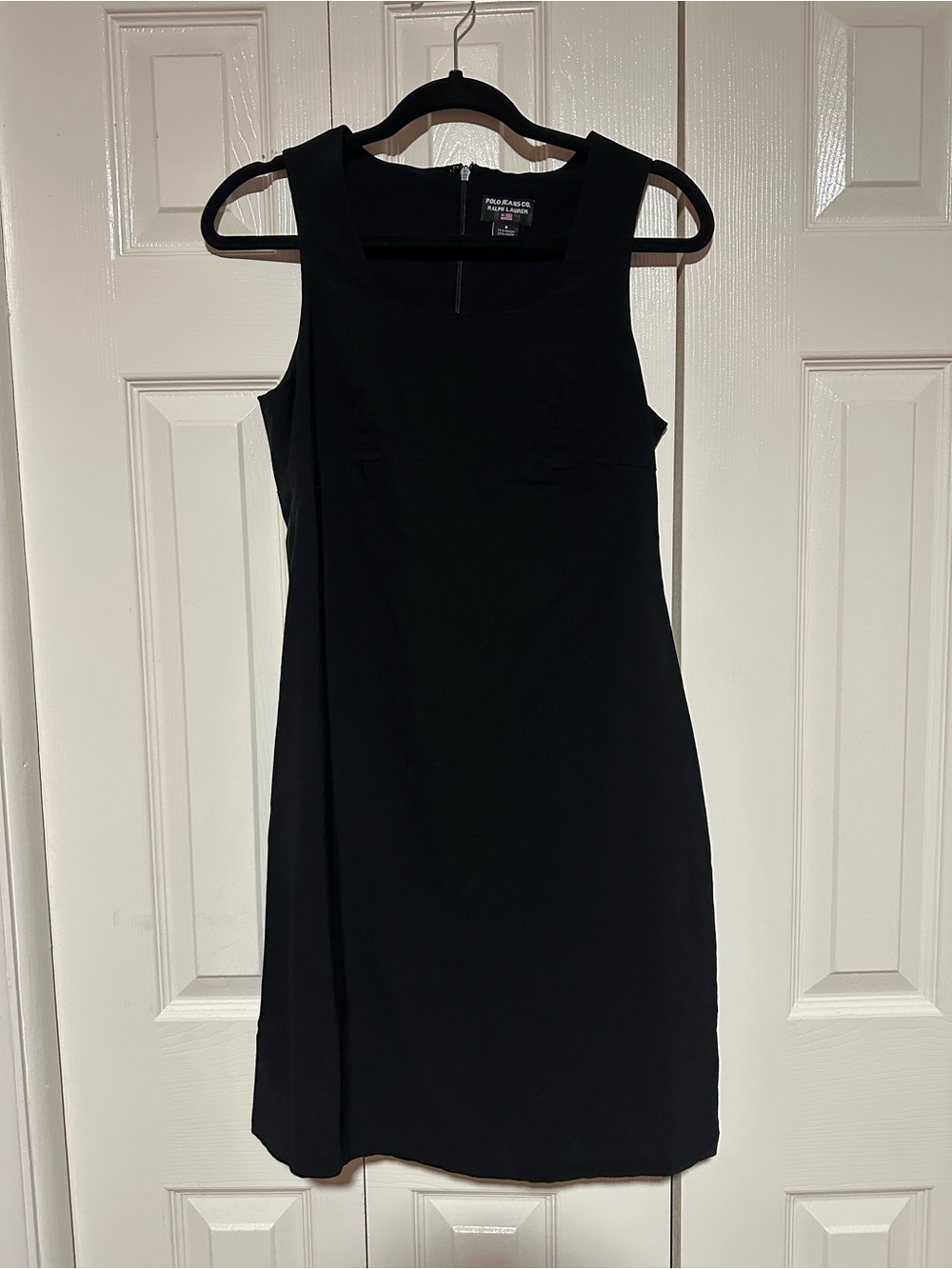 Ralph Lauren Black Sleeveless Square-Neck Mini Dress